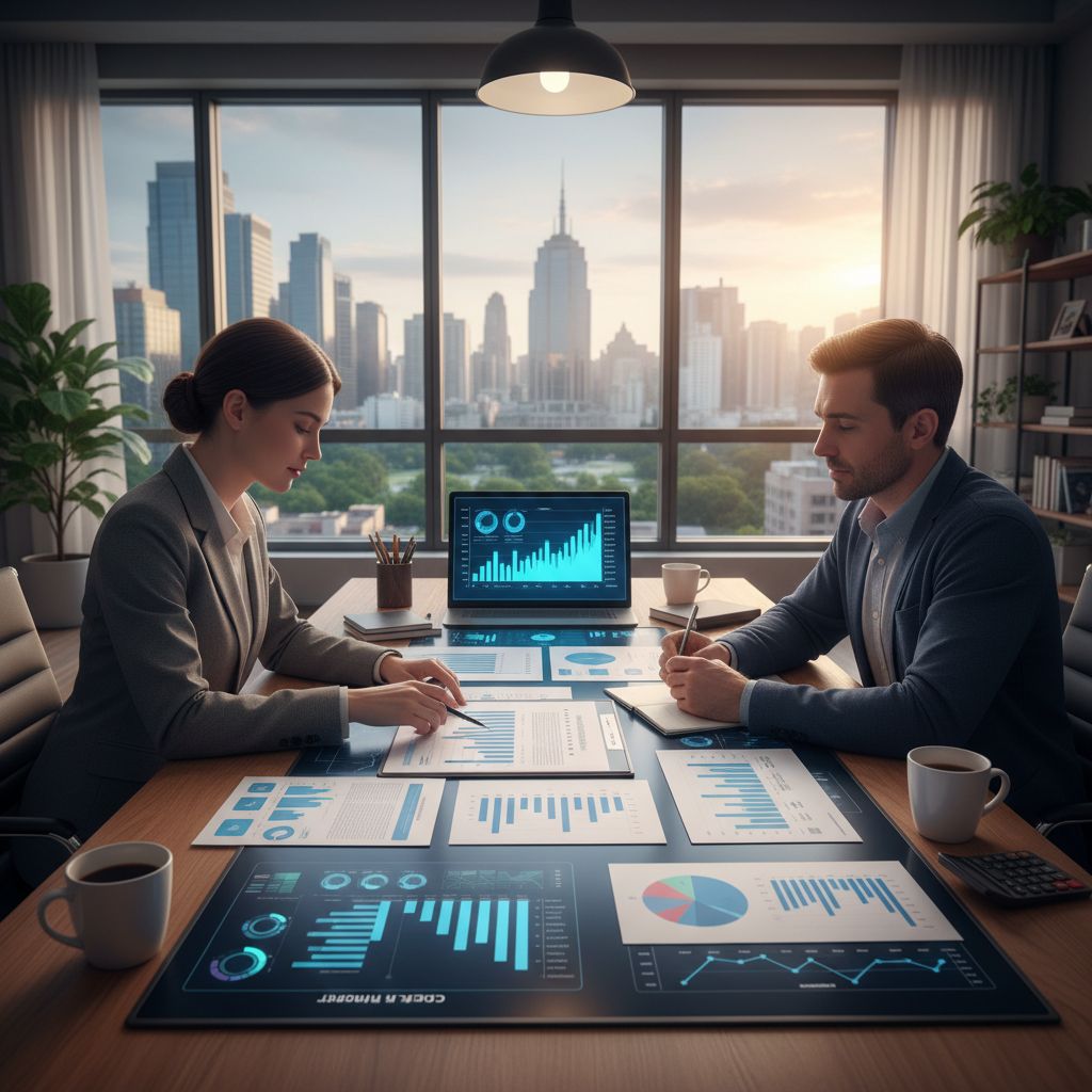 Credit report analysis consultation with credit repair expert reviewing documents